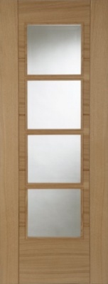 Internal Pre-Finished Oak Iseo Quarter Cut Veneer Central 4 Light Door